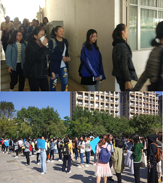 商学院举行2017级新生安全疏散演练